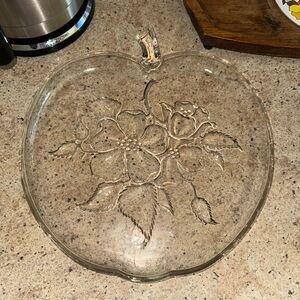 Vintage Apple Blossom with hibiscus serving platter tray